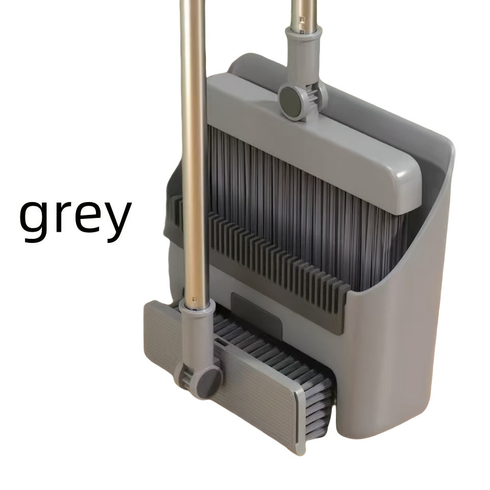 1pc 3-in-1 Broom, Dustpan & Floor Brush Set - Heavy-duty, Long-handled, for Efficient Cleaning In Bedrooms, Bathrooms, Kitchens, Living Rooms And Outdoors