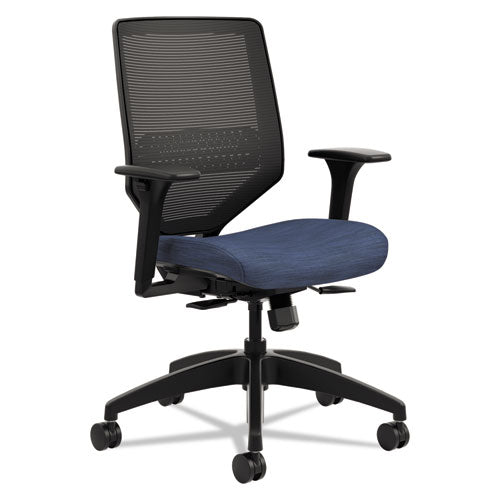 HON Solve Series Mesh Back Task Chair, Supports Up To 300 Lbs., Midnight Seat, Black Back, Black Base
