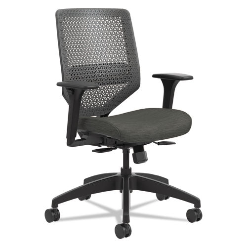 HON Solve Series Reactiv Back Task Chair, Supports Up To 300 Lbs., Ink Seat-charcoal Back, Black Base