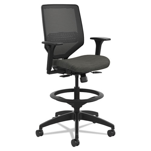 HON Solve Series Mesh Back Task Stool, Supports Up To 300 Lbs., Ink Seat, Ink Back, Black Base
