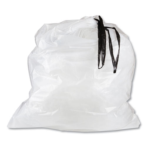INTEPLAST Draw-tuff Institutional Draw-tape Can Liners, 55 Gal, 1.9 Mil, 42.5" X 35.5", Natural, 50-carton