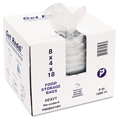INTEPLAST Food Bags, 8 Qt, 1 Mil, 8" X 18", Clear, 1,000-carton