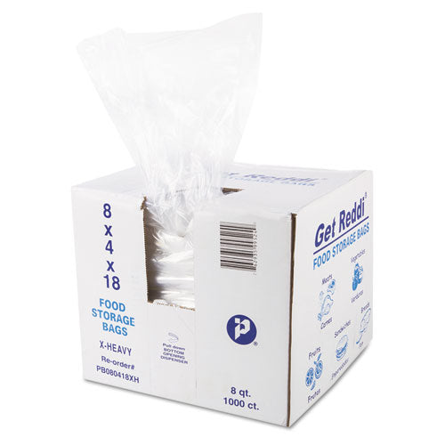 INTEPLAST Food And Utility Bags, 8 Qt, 1.2 Mil, 8" X 18", Clear, 1,000-carton