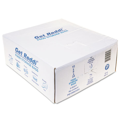 INTEPLAST Food Bags, 22 Qt, 1.2 Mil, 10" X 24", Clear, 500-carton