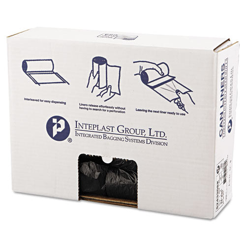 INTEPLAST High-density Commercial Can Liners, 16 Gal, 8 Microns, 24" X 33", Black, 1,000-carton