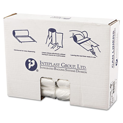 INTEPLAST High-density Interleaved Commercial Can Liners, 30 Gal, 10 Microns, 30" X 37", Clear, 500-carton