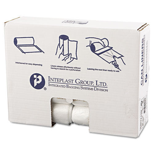 INTEPLAST High-density Interleaved Commercial Can Liners, 30 Gal, 13 Microns, 30" X 37", Clear, 500-carton