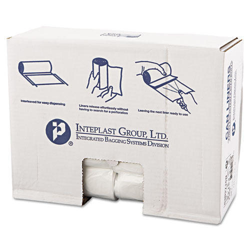 INTEPLAST High-density Interleaved Commercial Can Liners, 30 Gal, 16 Microns, 30" X 37", Clear, 500-carton