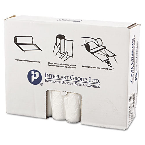 INTEPLAST High-density Interleaved Commercial Can Liners, 33 Gal, 11 Microns, 33" X 40", Clear, 500-carton