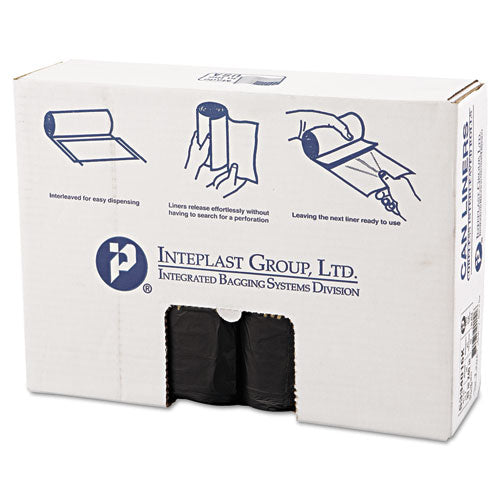 INTEPLAST High-density Interleaved Commercial Can Liners, 33 Gal, 16 Microns, 33" X 40", Black, 250-carton