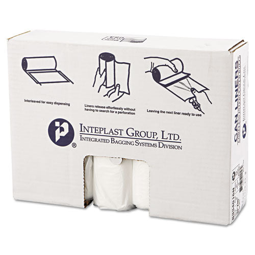 INTEPLAST High-density Interleaved Commercial Can Liners, 33 Gal, 16 Microns, 33" X 40", Clear, 250-carton