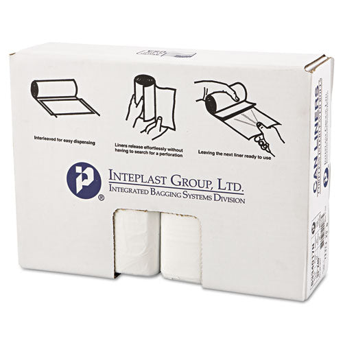 INTEPLAST High-density Interleaved Commercial Can Liners, 33 Gal, 17 Microns, 33" X 40", Clear, 250-carton