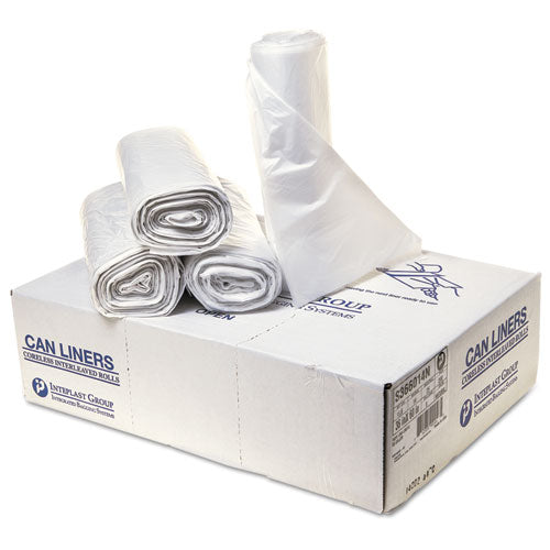 INTEPLAST High-density Interleaved Commercial Can Liners, 55 Gal, 14 Microns, 36" X 60", Clear, 200-carton