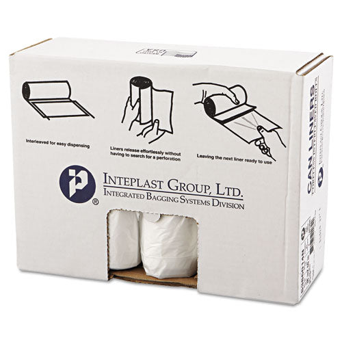 INTEPLAST High-density Interleaved Commercial Can Liners, 60 Gal, 14 Microns, 38" X 60", Clear, 200-carton