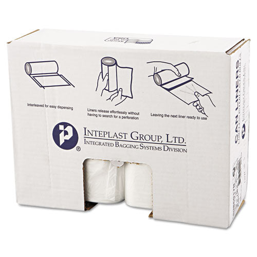 INTEPLAST High-density Interleaved Commercial Can Liners, 60 Gal, 17 Microns, 38" X 60", Clear, 200-carton