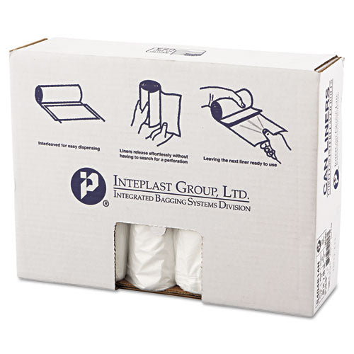 INTEPLAST High-density Interleaved Commercial Can Liners, 45 Gal, 14 Microns, 40" X 48", Clear, 250-carton