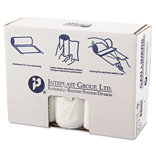 INTEPLAST High-density Interleaved Commercial Can Liners, 45 Gal, 17 Microns, 40" X 48", Clear, 250-carton