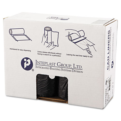 INTEPLAST High-density Interleaved Commercial Can Liners, 45 Gal, 22 Microns, 40" X 48", Black, 150-carton