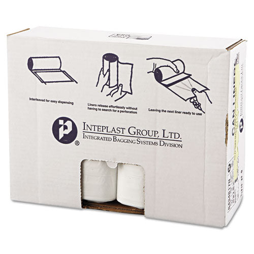 INTEPLAST High-density Interleaved Commercial Can Liners, 60 Gal, 17 Microns, 43" X 48", Clear, 200-carton