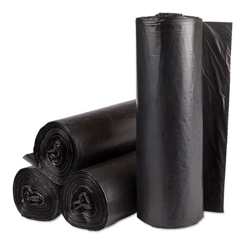 INTEPLAST Institutional Low-density Can Liners, 30 Gal, 0.58 Mil, 30" X 36", Black, 25 Bags-roll, 10 Rolls-carton