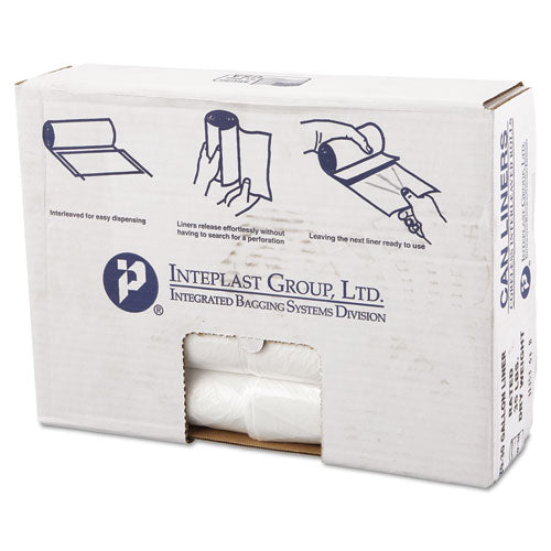 INTEPLAST High-density Commercial Can Liners Value Pack, 30 Gal, 11 Microns, 30" X 36", Clear, 500-carton