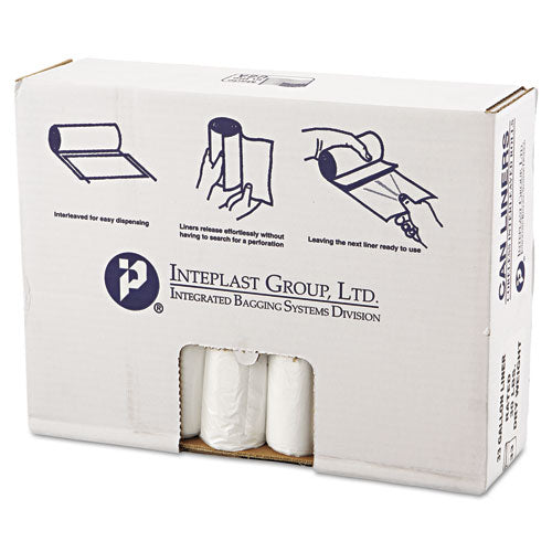 INTEPLAST High-density Commercial Can Liners Value Pack, 33 Gal, 10 Microns, 33" X 39", Clear, 500-carton