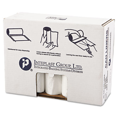 INTEPLAST High-density Commercial Can Liners Value Pack, 60 Gal, 19 Microns, 38" X 58", Clear, 150-carton
