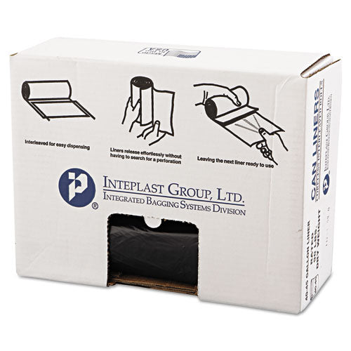INTEPLAST High-density Commercial Can Liners Value Pack, 45 Gal, 19 Microns, 40" X 46", Black, 150-carton