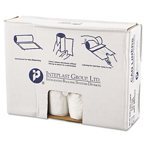 INTEPLAST High-density Commercial Can Liners Value Pack, 45 Gal, 11 Microns, 40" X 46", Clear, 250-carton