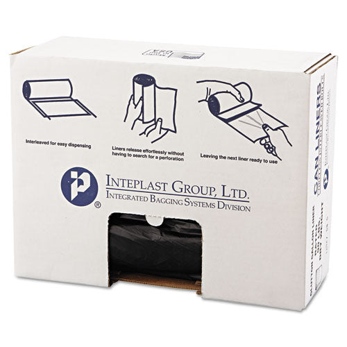 INTEPLAST High-density Commercial Can Liners Value Pack, 60 Gal, 19 Microns, 43" X 46", Black, 150-carton