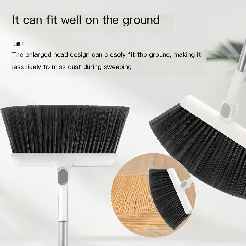 1 Set, Household Broom And Dustpan Set, Durable Sweeping Broom And Dustpan with Long Handle, Creative Dustpan with Comb Tooth, Floor Cleaning Tool, Pet Hair Removal, for Home Office School Dorm, Cleaning Supplies, Cleaning Gadgets