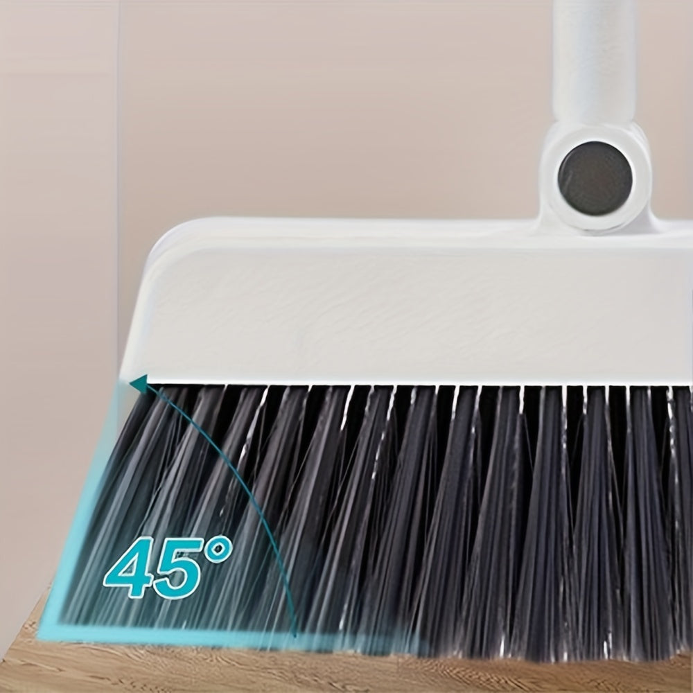 1 Set, Household Broom And Dustpan Set, Durable Sweeping Broom And Dustpan with Long Handle, Creative Dustpan with Comb Tooth, Floor Cleaning Tool, Pet Hair Removal, for Home Office School Dorm, Cleaning Supplies, Cleaning Gadgets
