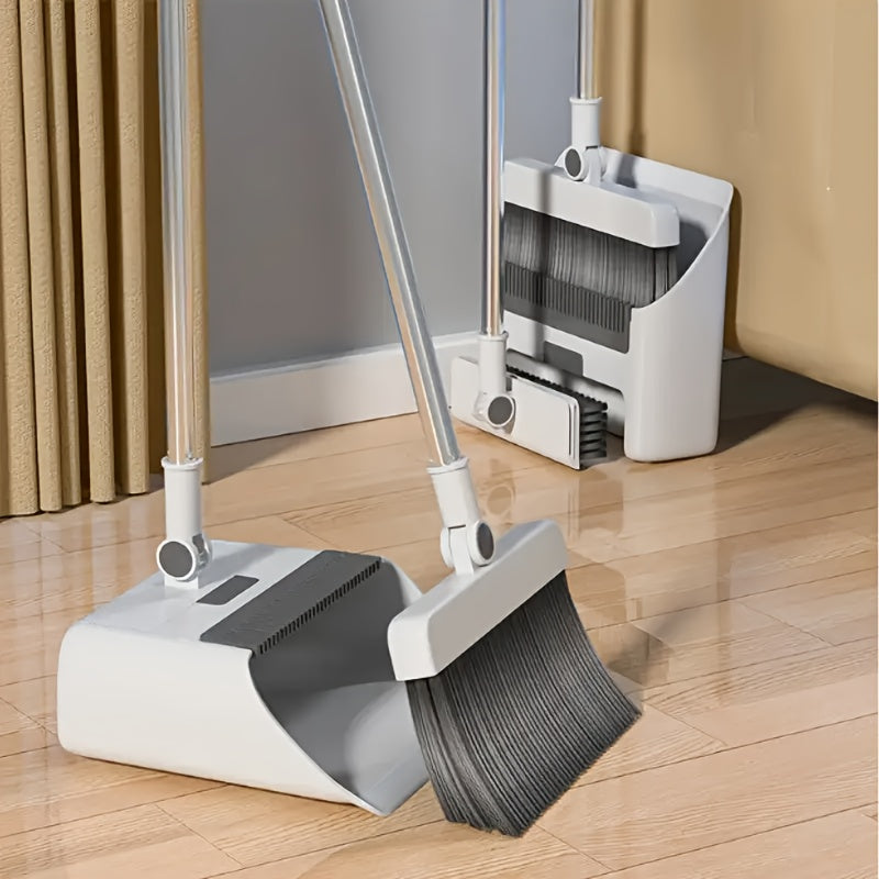 1pc 3-in-1 Broom, Dustpan & Floor Brush Set - Heavy-duty, Long-handled, for Efficient Cleaning In Bedrooms, Bathrooms, Kitchens, Living Rooms And Outdoors