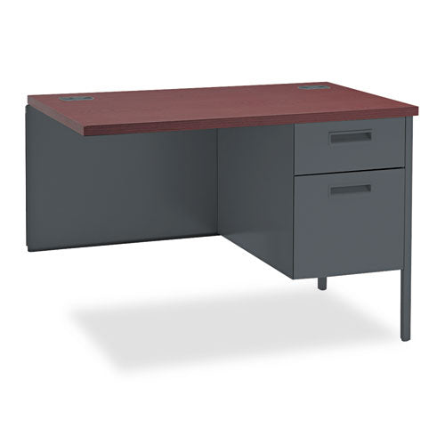 HON Metro Classic Series Workstation Return, Right, 42w X 24d, Mahogany-charcoal