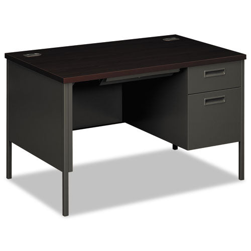 HON Metro Classic Series Right Pedestal Desk, 48" X 30" X 29.5", Mahogany-charcoal
