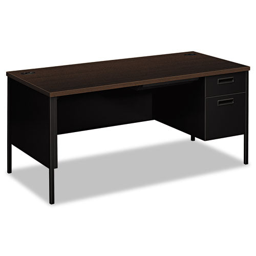 HON Metro Classic Series Right Pedestal "l" Workstation Desk, 66" X 30" X 29.5", Mocha-black