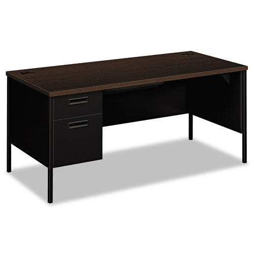 HON Metro Classic Series Left Pedestal "l" Workstation Desk, 66" X 30" X 29.5", Mocha-black