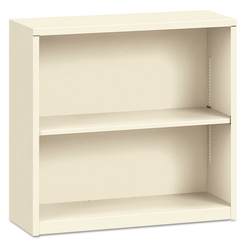 HON Metal Bookcase, Two-shelf, 34-1-2w X 12-5-8d X 29h, Putty