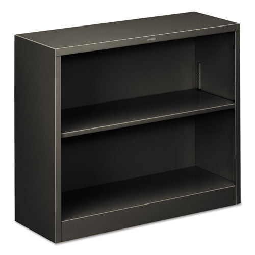 HON Metal Bookcase, Two-shelf, 34-1-2w X 12-5-8d X 29h, Charcoal