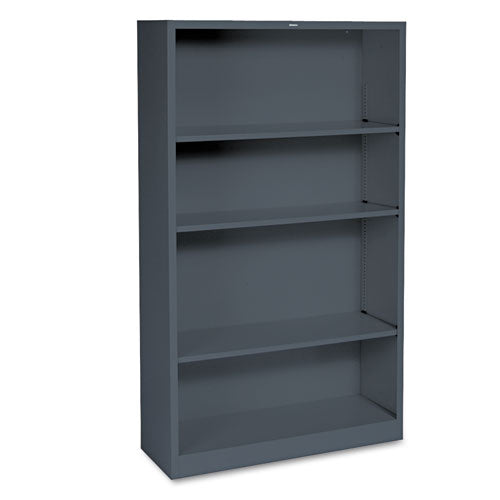 HON Metal Bookcase, Four-shelf, 34-1-2w X 12-5-8d X 59h, Charcoal