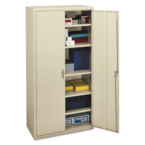 HON Assembled Storage Cabinet, 36w X 18 1-8d X 71 3-4h, Putty