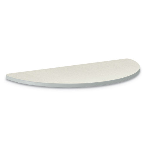 HON Build Half Round Shape Table Top, 60w X 30d, Silver Mesh