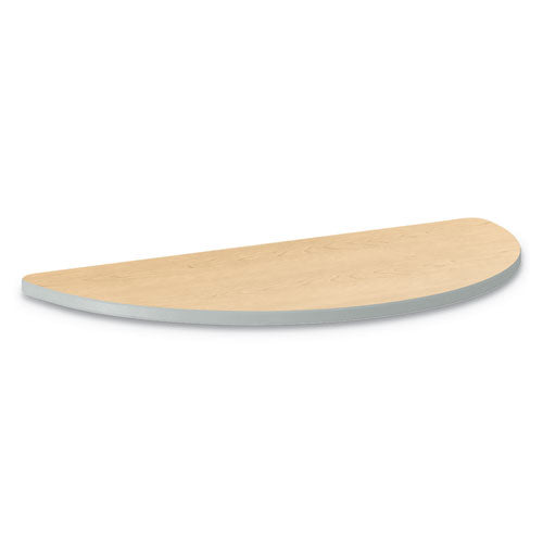 HON Build Half Round Shape Table Top, 60w X 30d, Natural Maple