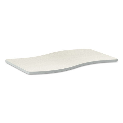 HON Build Ribbon Shape Table Top, 54w X 30d, Silver Mesh