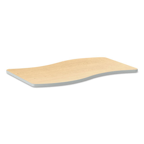 HON Build Ribbon Shape Table Top, 54w X 30d, Natural Maple