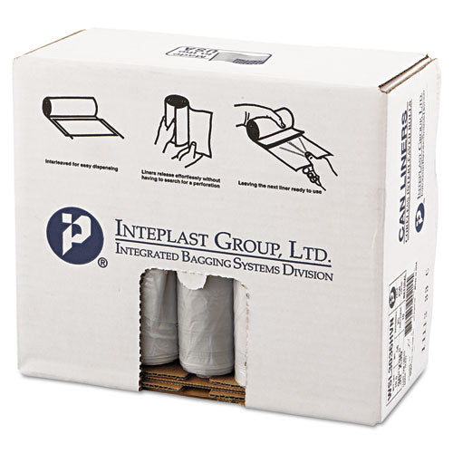INTEPLAST Low-density Commercial Can Liners, 30 Gal, 0.58 Mil, 30" X 36", Clear, 250-carton