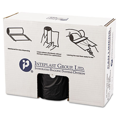 INTEPLAST High-density Commercial Can Liners Value Pack, 60 Gal, 19 Microns, 38" X 58", Black, 150-carton
