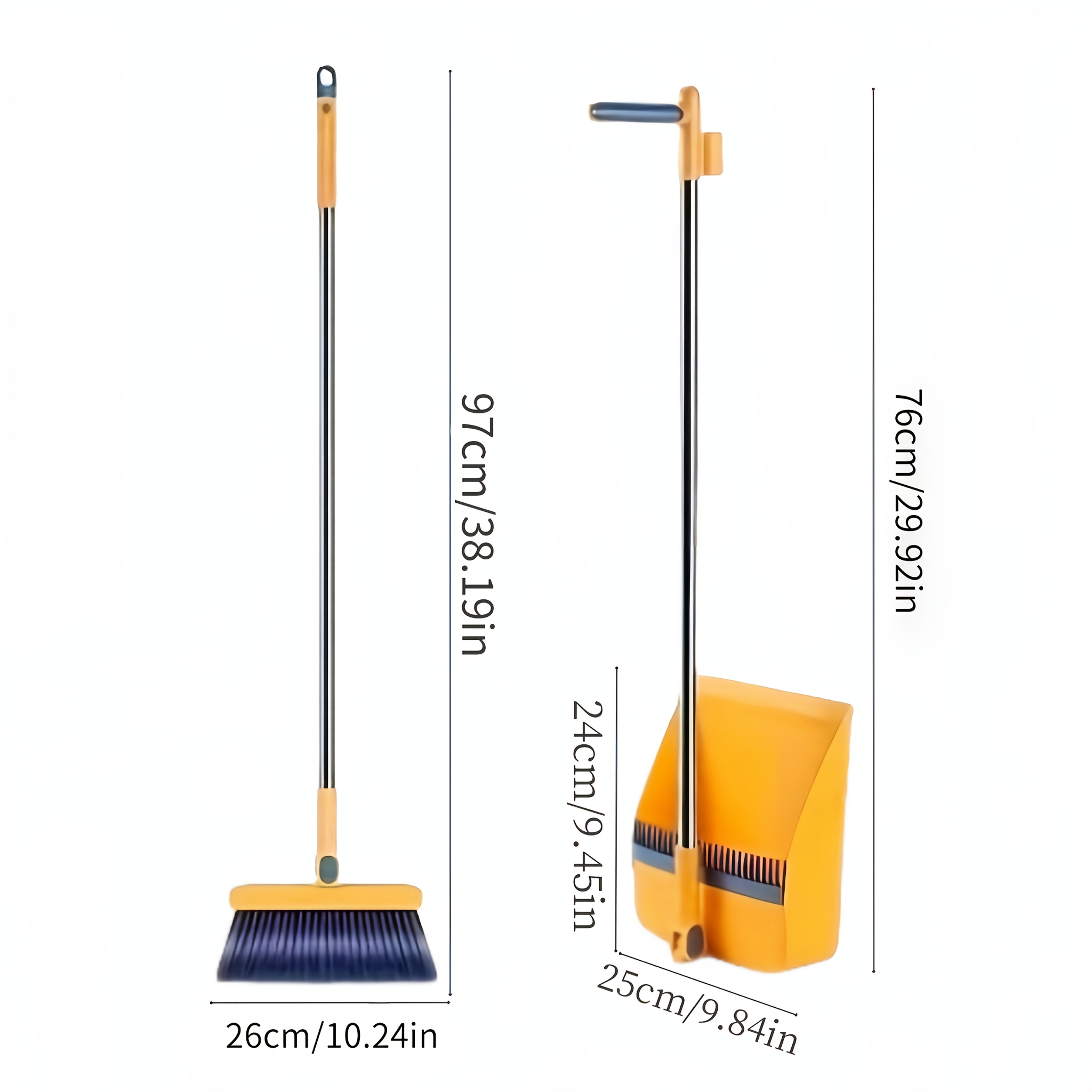 1 Set, Household Broom And Dustpan Set, Durable Sweeping Broom And Dustpan with Long Handle, Creative Dustpan with Comb Tooth, Floor Cleaning Tool, Pet Hair Removal, for Home Office School Dorm, Cleaning Supplies, Cleaning Gadgets