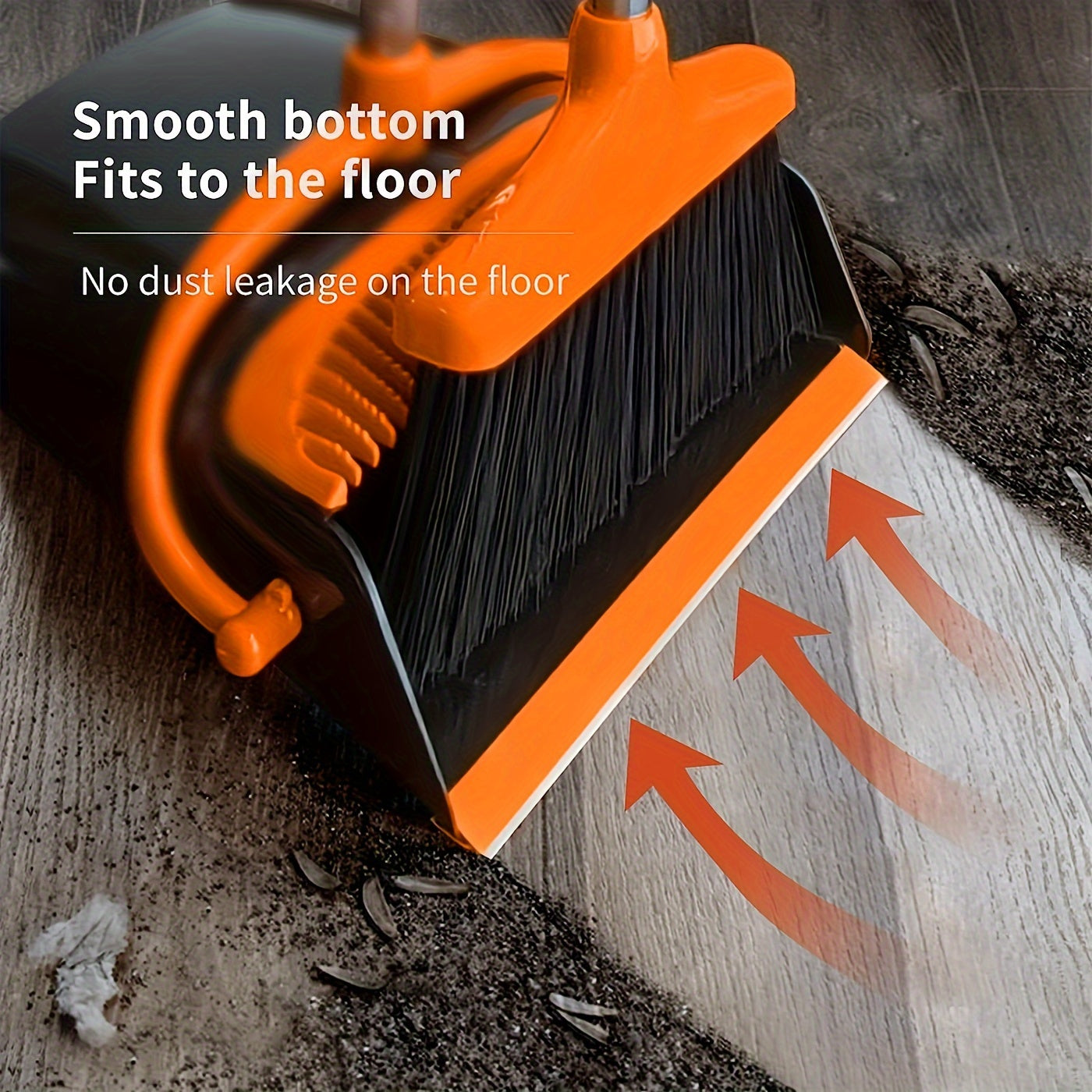 1pc Broom And Dustpan Set, Household Broom Cleaning for Office Home Kitchen Lobby Floor Use, Upright Standing Dustpan Broom Set 36in-49in